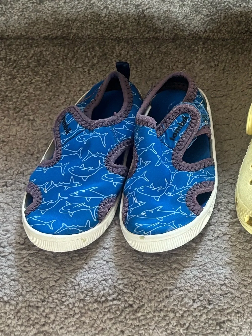 Kids Blue Shark Print Water Shoes